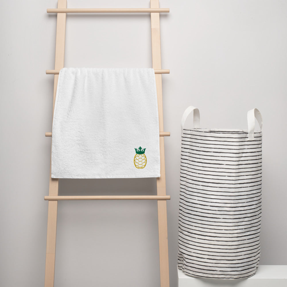 Pineapple embroidered Turkish cotton towel